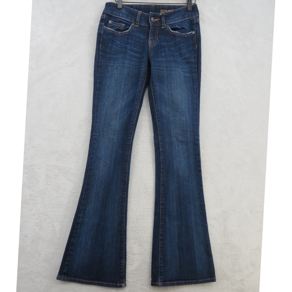 Gap 1969 Premium Flare Jeans Womens 0 24R Low Rise Worn Blue 2012 Stretch Denim